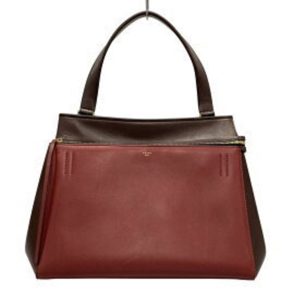 Celine Edge Bordeaux Leather Handbag Red - Picture 1 of 9
